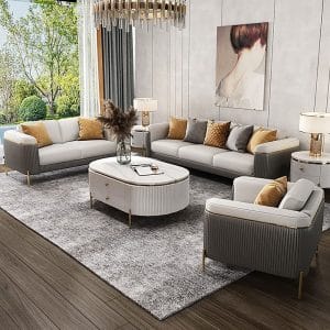 Compact two-seater sofa in premium leatherette finish