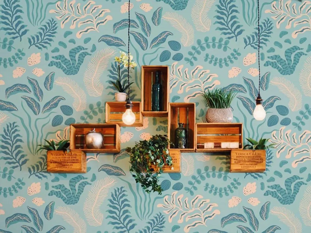 Floral luxury wallpaper in pastel colors for bedroom walls