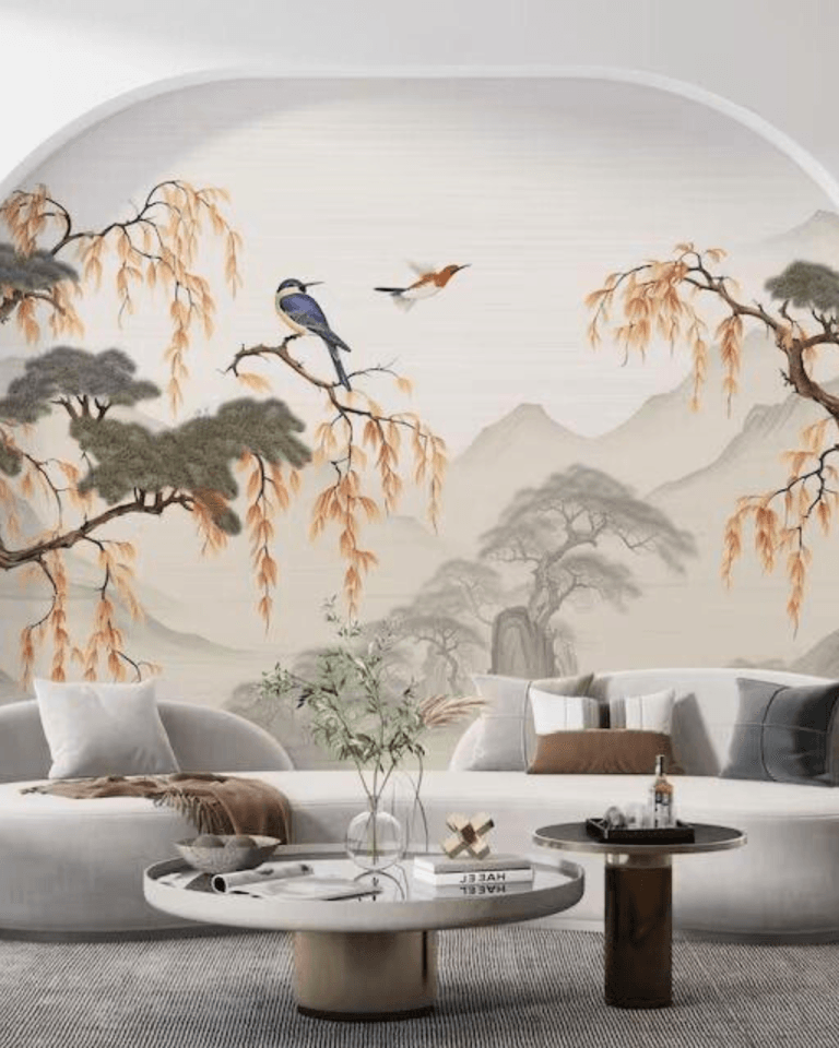 Minimalist modern wallpaper in neutral shades