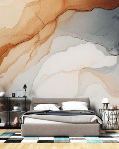 Abstract artistic wallpaper in vibrant red and orange tones