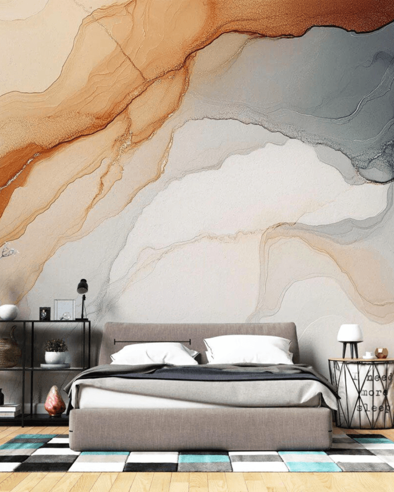 Abstract artistic wallpaper in vibrant red and orange tones