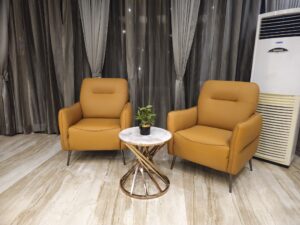 Contemporary fabric sofa in light beige shade